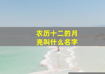 农历十二的月亮叫什么名字