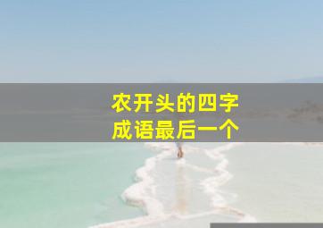 农开头的四字成语最后一个