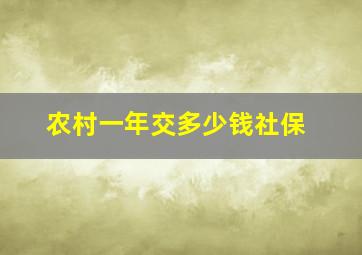 农村一年交多少钱社保