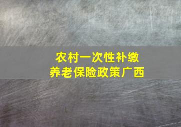 农村一次性补缴养老保险政策广西