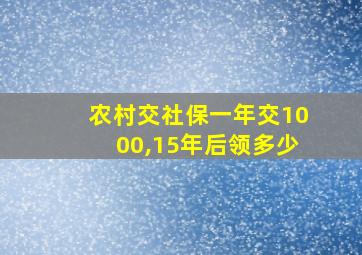 农村交社保一年交1000,15年后领多少