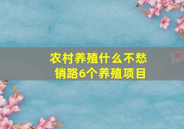 农村养殖什么不愁销路6个养殖项目