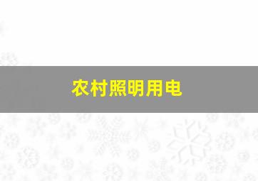 农村照明用电