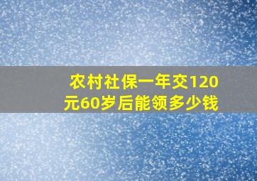 农村社保一年交120元60岁后能领多少钱