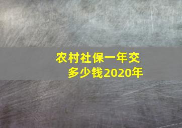 农村社保一年交多少钱2020年