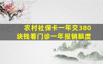 农村社保卡一年交380块钱看门诊一年报销额度