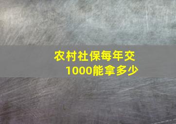 农村社保每年交1000能拿多少