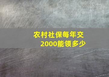 农村社保每年交2000能领多少