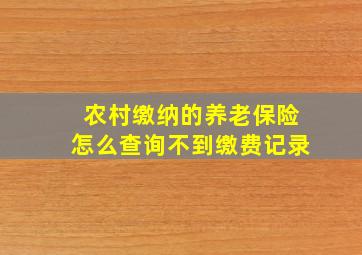 农村缴纳的养老保险怎么查询不到缴费记录