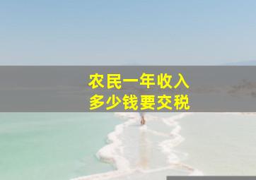 农民一年收入多少钱要交税