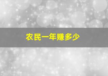 农民一年赚多少