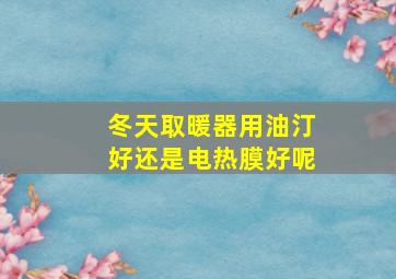 冬天取暖器用油汀好还是电热膜好呢