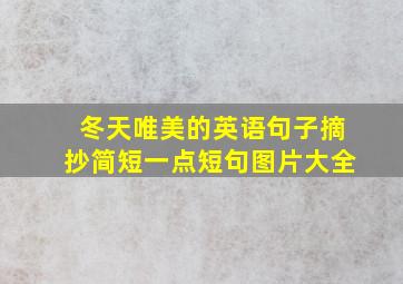 冬天唯美的英语句子摘抄简短一点短句图片大全