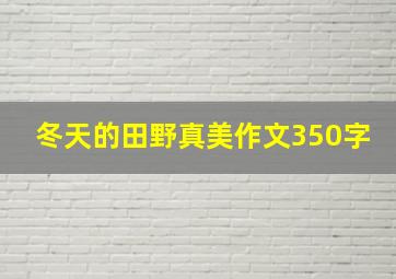 冬天的田野真美作文350字