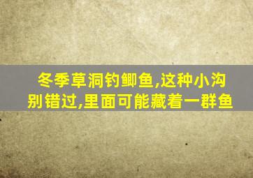 冬季草洞钓鲫鱼,这种小沟别错过,里面可能藏着一群鱼