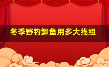 冬季野钓鲫鱼用多大线组