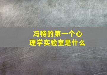 冯特的第一个心理学实验室是什么