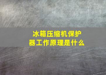 冰箱压缩机保护器工作原理是什么