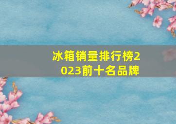 冰箱销量排行榜2023前十名品牌