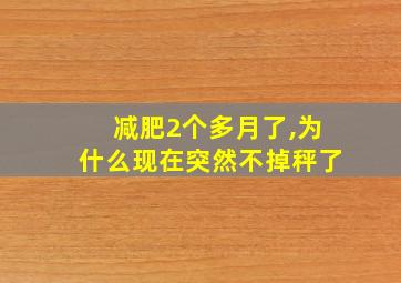 减肥2个多月了,为什么现在突然不掉秤了