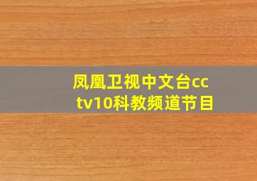 凤凰卫视中文台cctv10科教频道节目