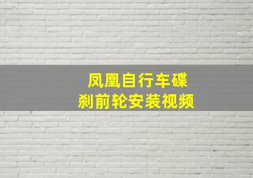 凤凰自行车碟刹前轮安装视频