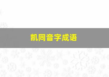 凯同音字成语