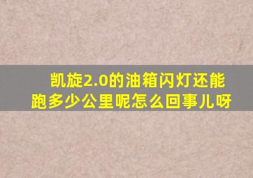 凯旋2.0的油箱闪灯还能跑多少公里呢怎么回事儿呀