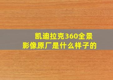 凯迪拉克360全景影像原厂是什么样子的