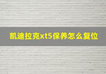 凯迪拉克xt5保养怎么复位