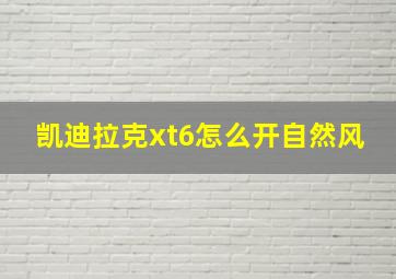 凯迪拉克xt6怎么开自然风