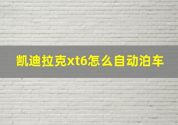 凯迪拉克xt6怎么自动泊车