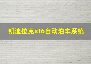 凯迪拉克xt6自动泊车系统