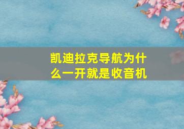 凯迪拉克导航为什么一开就是收音机