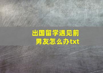 出国留学遇见前男友怎么办txt