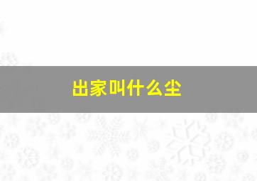 出家叫什么尘