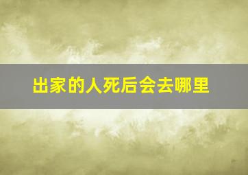 出家的人死后会去哪里