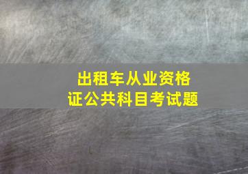 出租车从业资格证公共科目考试题