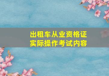 出租车从业资格证实际操作考试内容