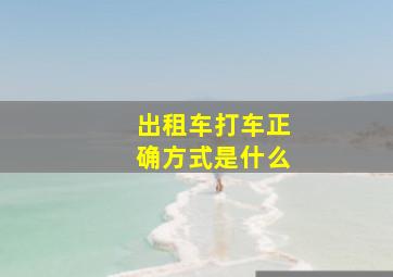 出租车打车正确方式是什么