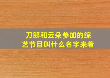 刀郎和云朵参加的综艺节目叫什么名字来着