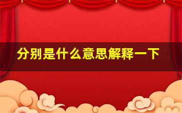 分别是什么意思解释一下