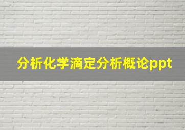 分析化学滴定分析概论ppt