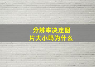 分辨率决定图片大小吗为什么