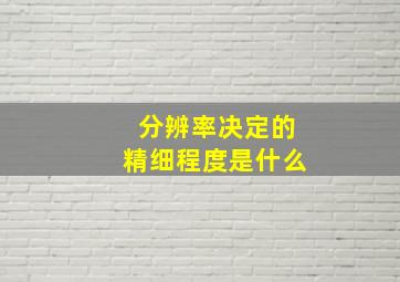 分辨率决定的精细程度是什么