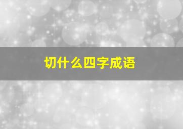 切什么四字成语