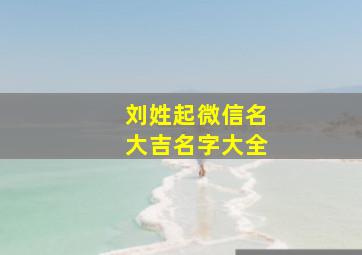 刘姓起微信名大吉名字大全