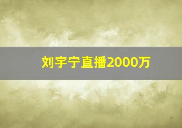 刘宇宁直播2000万