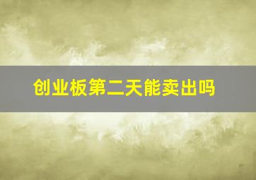 创业板第二天能卖出吗