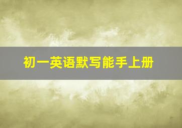 初一英语默写能手上册